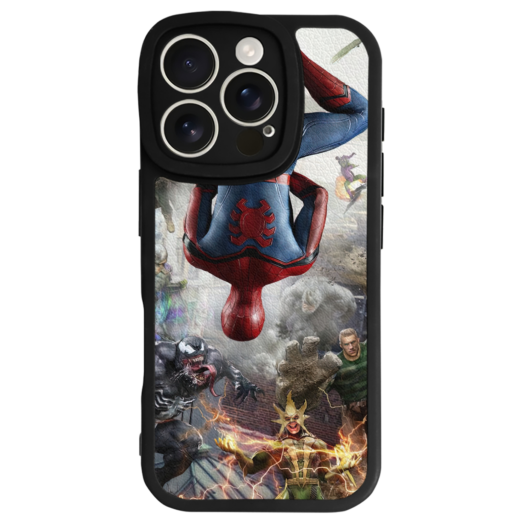 Spider Man スパイダーマン 【iPhone 16シリーズ対応】シリコンスマホケース（レザー調） 材質：シリコン